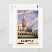 Norwich-trein adverteren poster briefkaart (Voorkant / Achterkant)