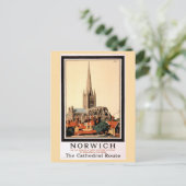 Norwich Vintage Travel Poster teruggezet Briefkaart (Staand voorkant)