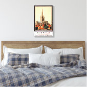 Norwich Vintage Travel Poster teruggezet Canvas Afdruk (Insitu (Slaapkamer))