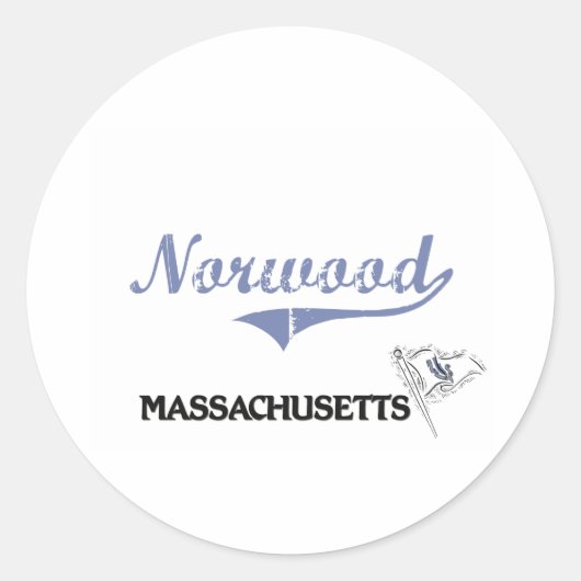 Norwood Massachusetts City Classic Ronde Sticker (Voorkant)