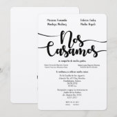 NOS CASAMOS SPAANSE WEDDIN INVITATIE KAART (Voorkant / Achterkant)