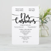 NOS CASAMOS SPAANSE WEDDIN INVITATIE KAART (Staand voorkant)