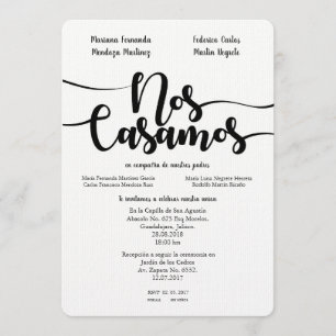 NOS CASAMOS SPAANSE WEDDIN INVITATIE KAART