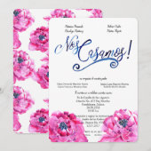 NOS CASAMOS WATERVERF SPAANSE BRUILOFT UITNODIGING (Voorkant / Achterkant)