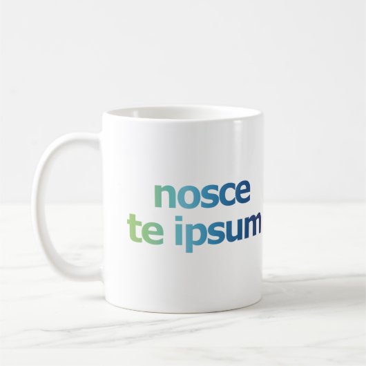 Nosce Te Ipsum-Know Thyself-Expressions Koffiemok (Links)
