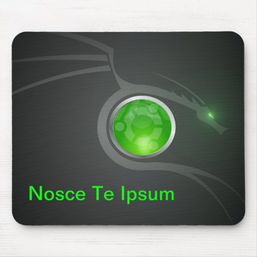 Nosce Te Ipsum Ubuntu dragon enthusiast mousepad Muismat (Voorkant)