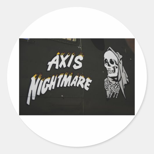 Nose Art "AXIS NIGHTMARE" Bomber Ronde Sticker (Voorkant)
