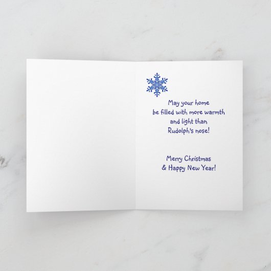 Nose Humor Reindeer, Snowflakes Volunter Feestdagen Kaart (Binnen)