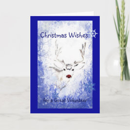 Nose Humor Reindeer, Snowflakes Volunter Feestdagen Kaart