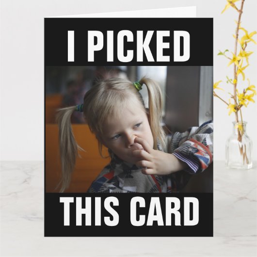 NOSE PICKER GIIRL FUNNY OVERSIZED BIRTHDAY-KAARTEN KAART (Gele Bloem)