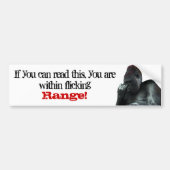 Nose Picking Gorilla Bumpersticker (Voorkant)