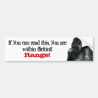 Nose Picking Gorilla Bumpersticker