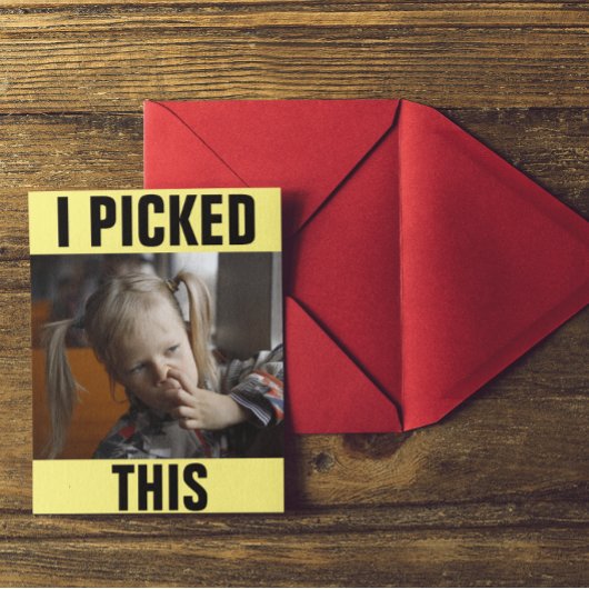 NOSE PICKING LITTLE GIIRL FUNNY BIRTHDAY CARDS KAART