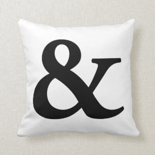 Nosetouch Press Ampersand Pillow, White Kussen