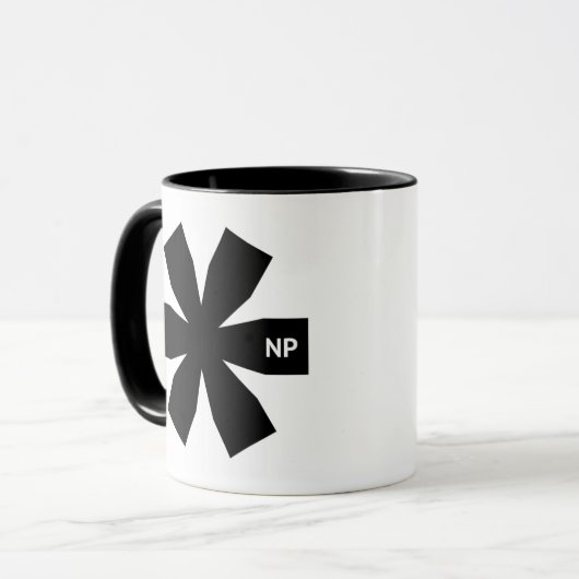 Nosetouch Press Asterisk Ringer Mok (Voorkant links)