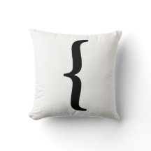 Nosetouch Press left Bracket Pillow, White