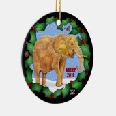 Nosey 2019 kerstversiering, 2 zijdes keramisch ornament (Rechts)