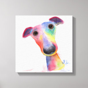Nosey Dog 'Hank' Whippet / Greyhound Canvas Print
