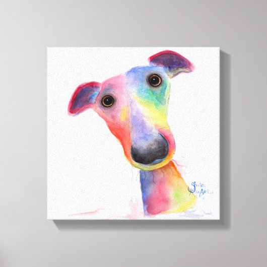 Nosey Dog 'Hank' Whippet / Greyhound Canvas Print (Voorkant)