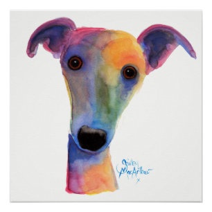 Nosey Dog ' Pansy ' van Shirley MacArthur Perfect Poster