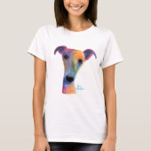 Nosey Dog Whippet Greyhound "PANSY"-dames T-Shirt (Voorkant)