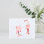 Nosey flamingo briefkaart (Staand voorkant)