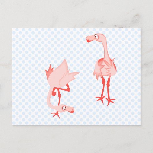 Nosey flamingo briefkaart (Voorkant)