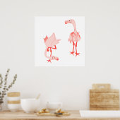 Nosey flamingo poster (Keuken)