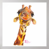Nosey Giraffe ' Jo ' door Shirley MacArthur Poster (Voorkant)