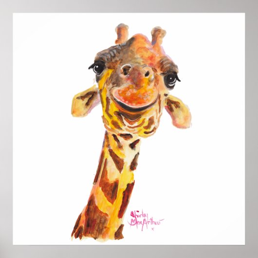 Nosey Giraffe ' Jo ' door Shirley MacArthur Poster (Voorkant)