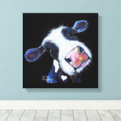 NoSeY Koe ' BeRTHa BeeTRooT ' DOOR SHiRLeY MacARTH Canvas Afdruk (Insitu (Houten vloer))