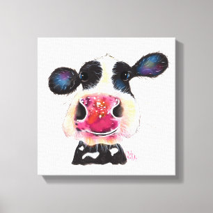 NoSeY Koe ' BuBBLeS ' door SHiRLeY MacARTHuR Canvas Afdruk