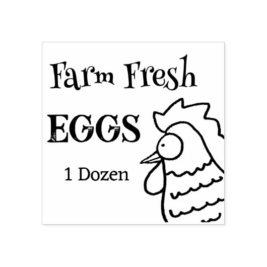 Nosey Rooster Boerderij Fresh Eggs Rubberstempel (Afrduk)