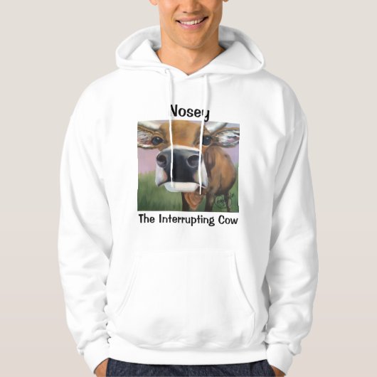 Nosey the Interrupting Cow Hoodie (Voorkant)