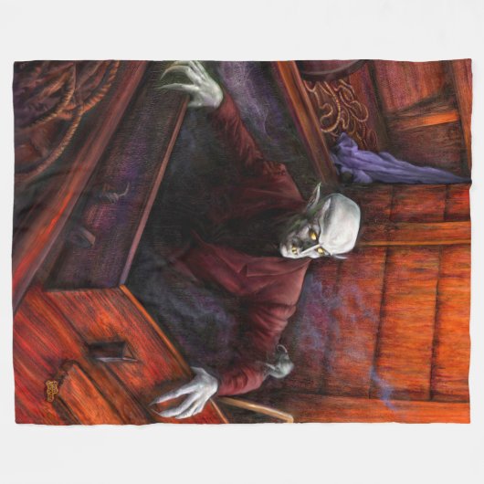Nosferatu Demeter Full Scene Fleece Deken (Voorkant (Horizontaal))