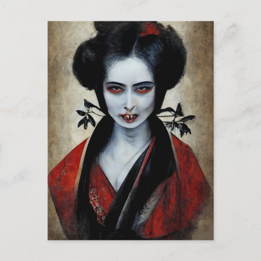 Nosferatu Geisha | Portret van een ampier Briefkaart (Voorkant)