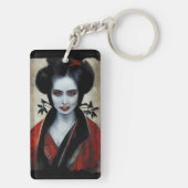 Nosferatu Geisha | Portret van een ampier Sleutelhanger (achterkant)