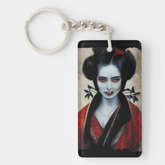 Nosferatu Geisha | Portret van een ampier Sleutelhanger (Voorkant)