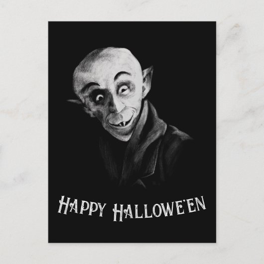 Nosferatu Happy Halloween Briefkaart aanpasbaar (Voorkant)