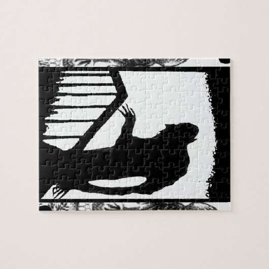 Nosferatu-schaduw op de trap legpuzzel (Horizontaal)