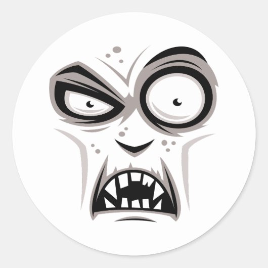 Nosferatu Vampire Face Ronde Sticker (Voorkant)