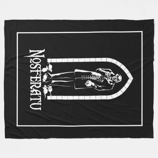 Nosferatu Vampire Fleece Deken (Voorkant (Horizontaal))