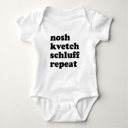 Nosh Kvetch Schluff herhaal unisex Jiddisch Romper
