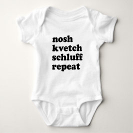 Nosh Kvetch Schluff herhaal unisex Jiddisch Romper