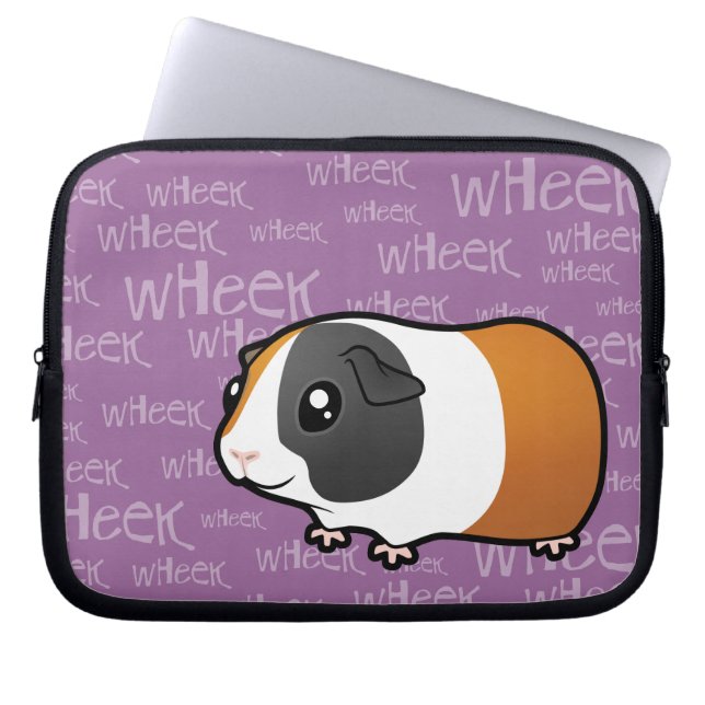 Nosiy Guinea Pig (glad haar) Laptop Sleeve (Voorkant)