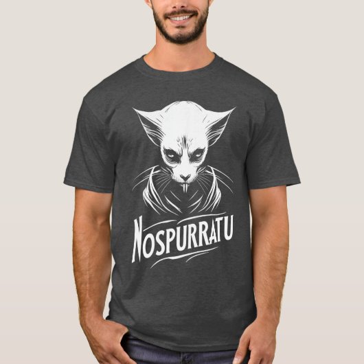Nospurratu Cat Vampire Horror Movie And Cat Fan gi T-shirt (Voorkant)