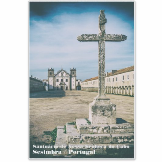 Nossa Senhora do Cabo Heiligdom, kruis en kerk Sticker (Voorkant)