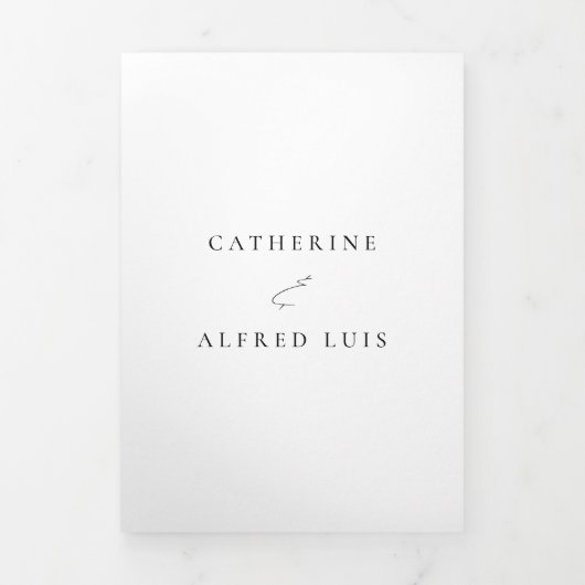 Nosso Casamento English Portuguese Wedding Drieluik Uitnodiging (Cover)