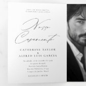 Nosso Casamento English Portuguese Wedding Drieluik Uitnodiging (Binnenzijde eerst)