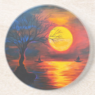 Nostalgia drankenkusten zandsteen onderzetter